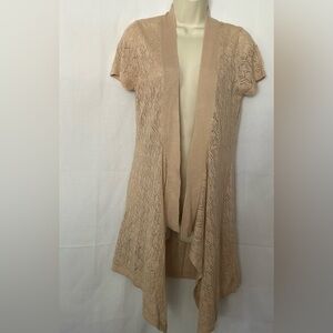 3/$15 Questions Cardigan Sweater Opens Knitted L